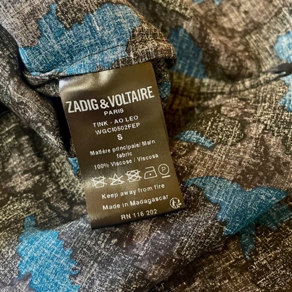 ZADIG & VOLTAIRE Tink Tunic Top Leopard Guitar Print Animal Cheetah Small - Picture 11 of 12